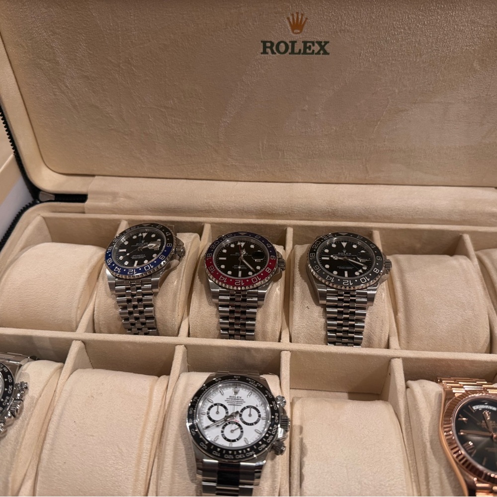 Rolex Dark Brown Leather Watch Storage Zippered Case - Picture 6 of 8